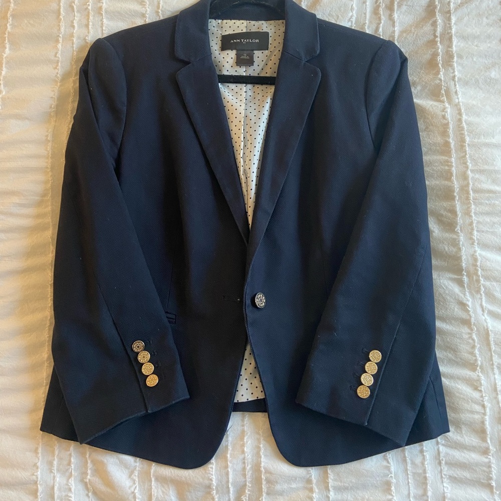 Ann Taylor Schoolboy Blazer with Gold Buttons